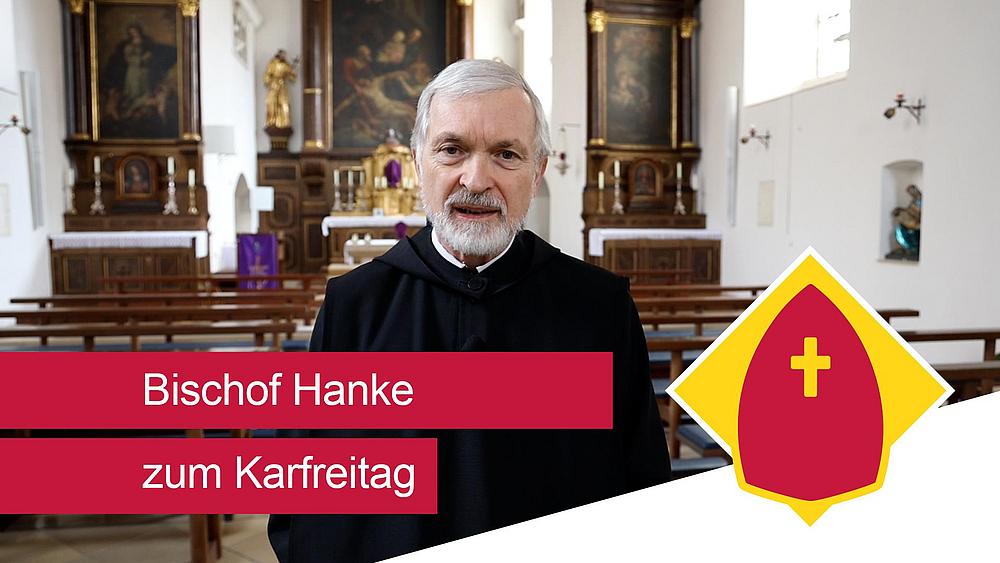 Bischof Gregor Maria Hanke bei seiner Ansprache zum Karfreitag in der Eichstätter Kapuzinerkirche. Foto: Johannes Heim/pde